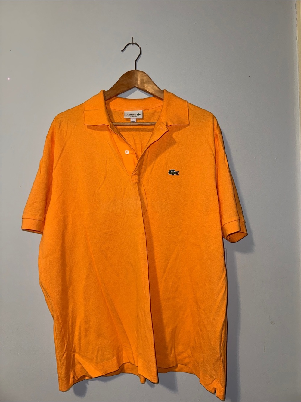 Lacoste Men's Bright Orange Polo with Embroidered Croc